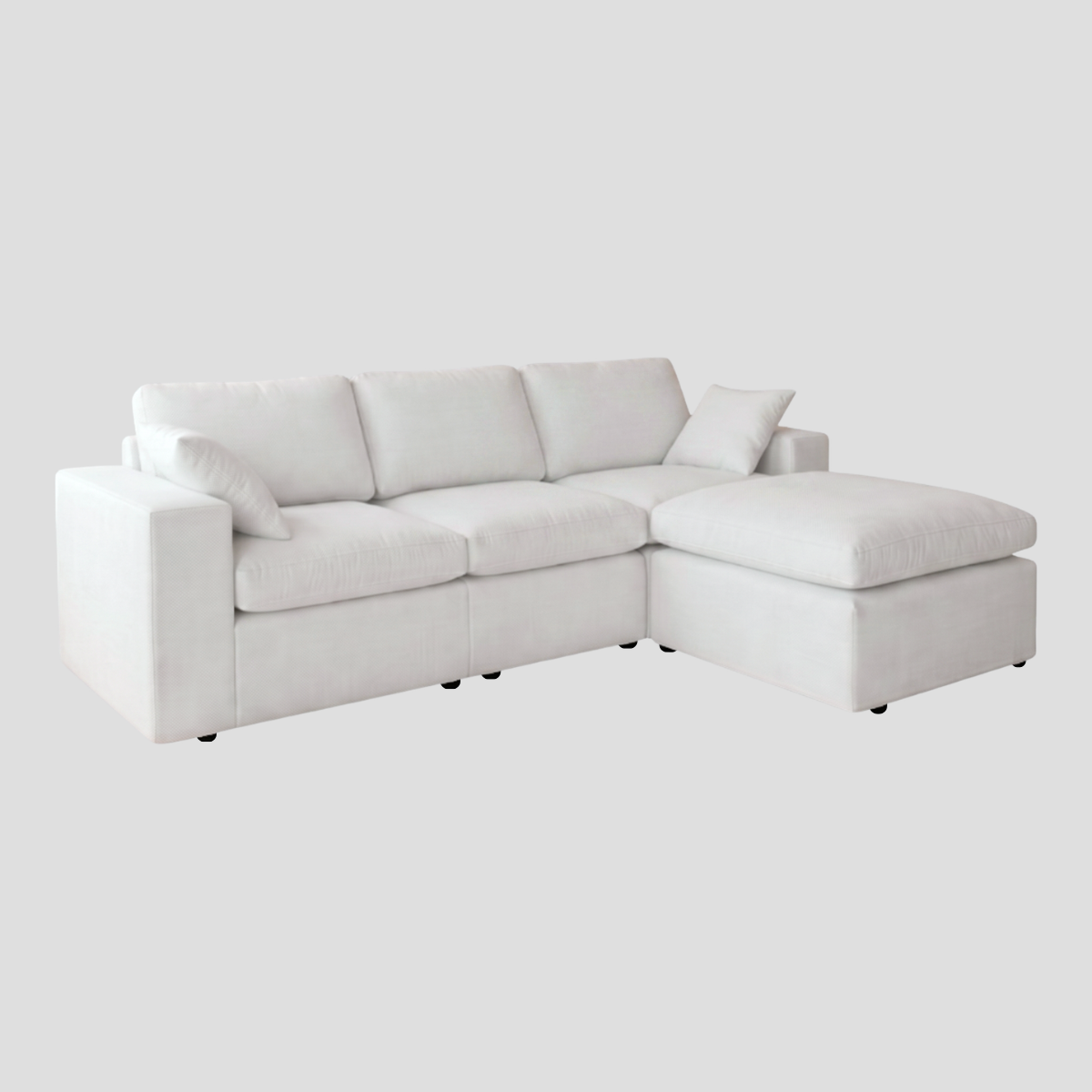 Sofa L-Shape ABBY Modular Set หุ้มผ้าSatin