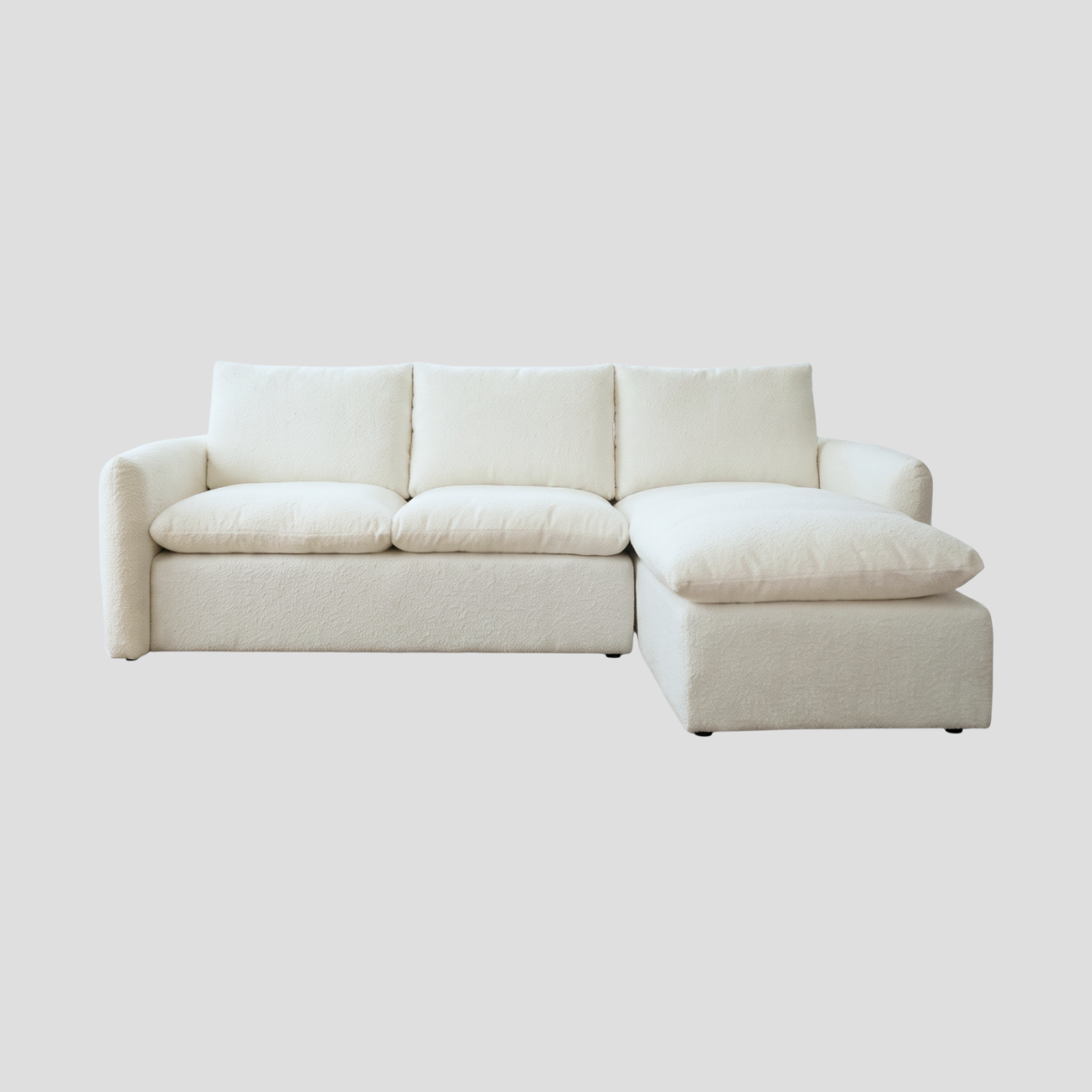 Sofa L-Shape รุ่น ELSA ขนาด 2.30m. หุ้มผ้า Fluffy Fabric สไตล์มูจิ